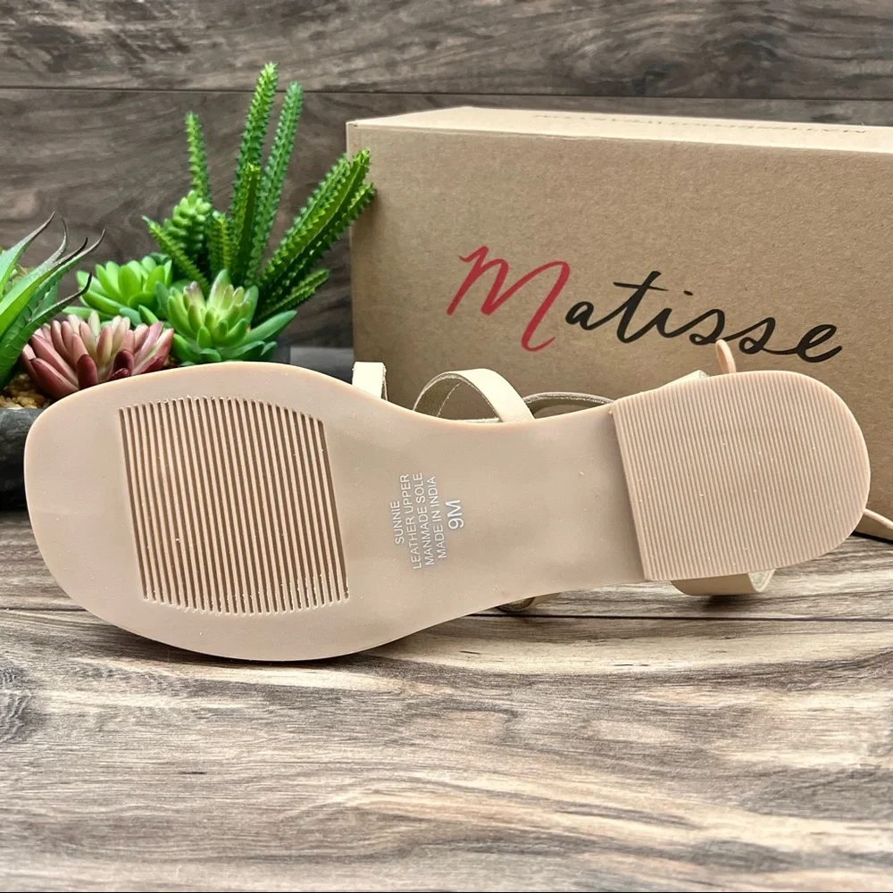 NIB Matisse Sunnie Gladiator Leather Sandal Natural - Picture 12 of 15